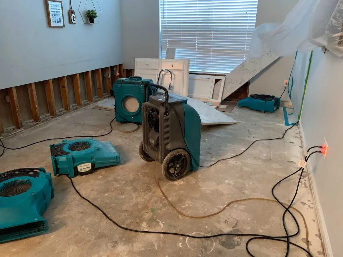 Dehumidifier in flood-cut room for Water Damage Restoration in Chino Valley